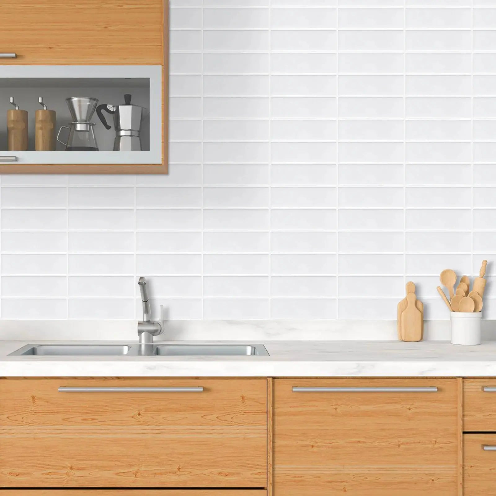 Revestimento 3D Autocolante - Linea Branco