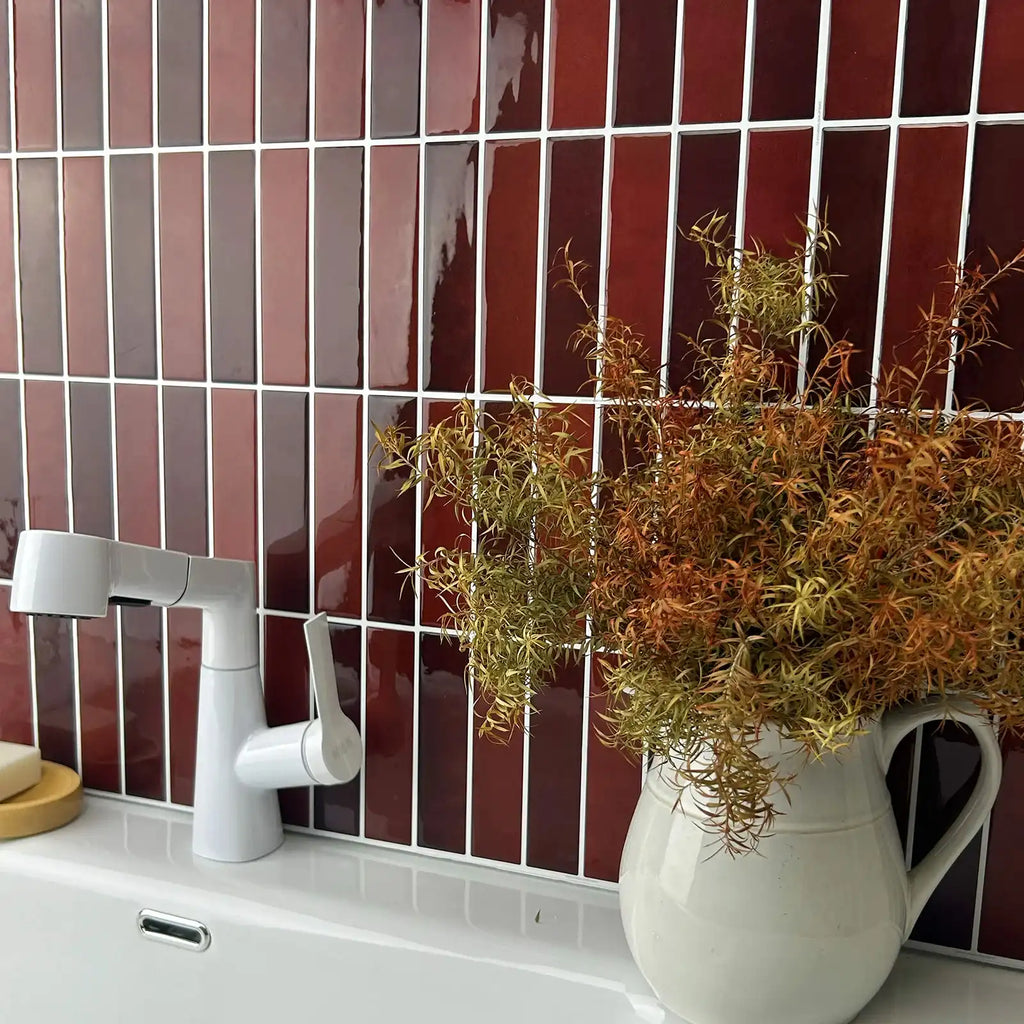 Revestimento 3D Autocolante - Linea Vermelho