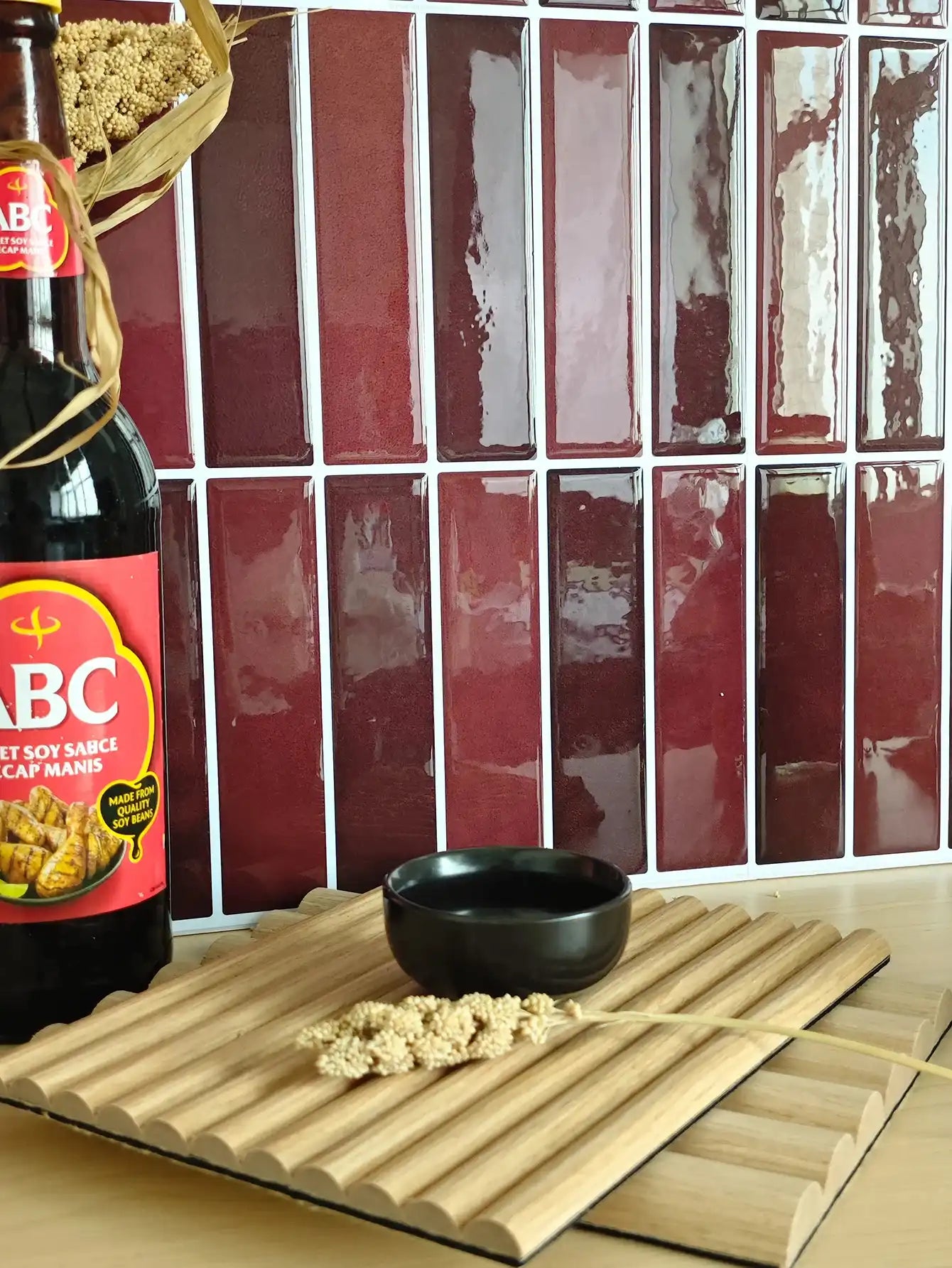 Revestimento 3D Autocolante - Linea Vermelho