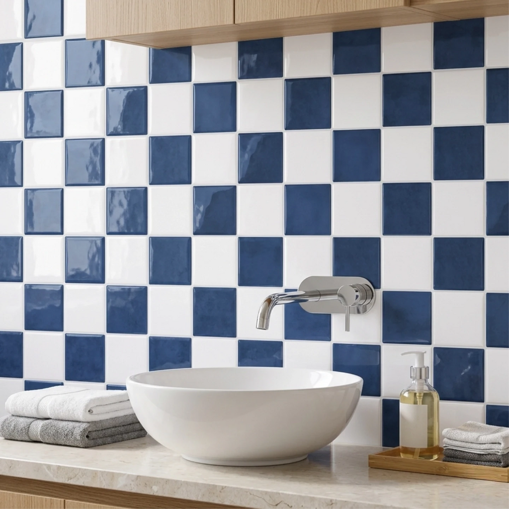 Revestimento 3D Autocolante - Azul Retrô